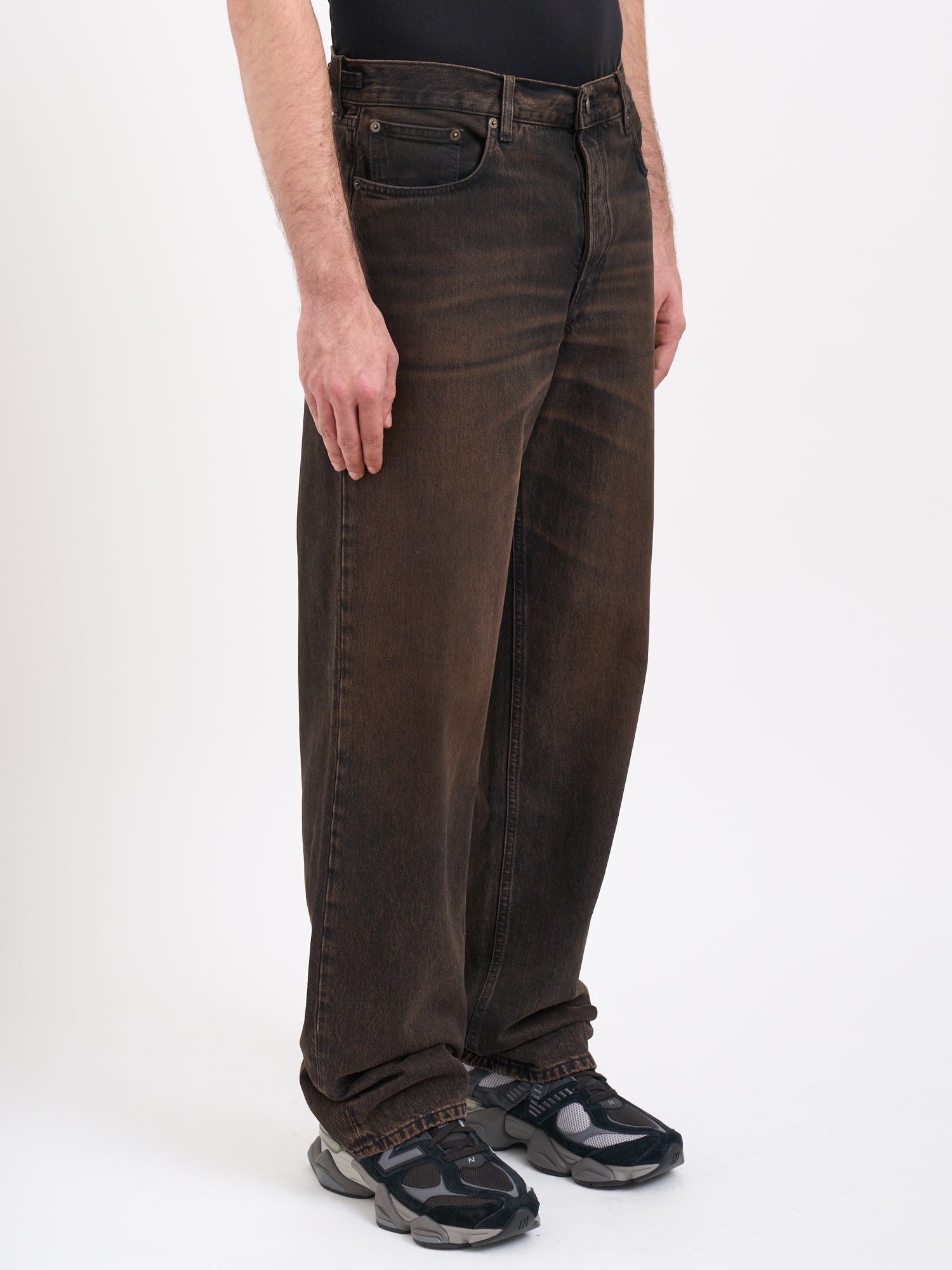 HAIKURE Men's Straight Leg Denim Pants Size 32 with Side Flare