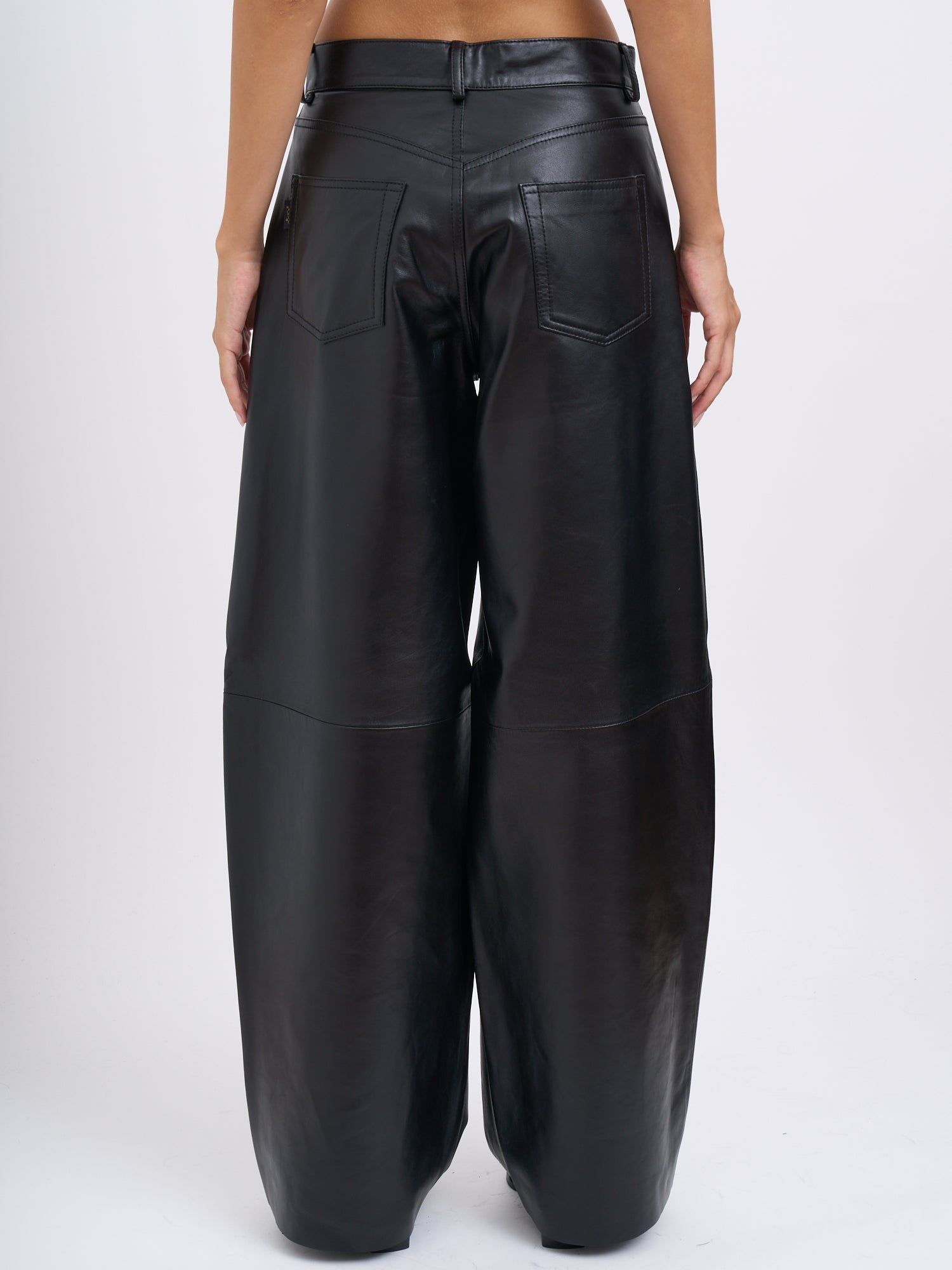 HAIKURE Women’s Wide Leg Lambskin Trousers Size 25