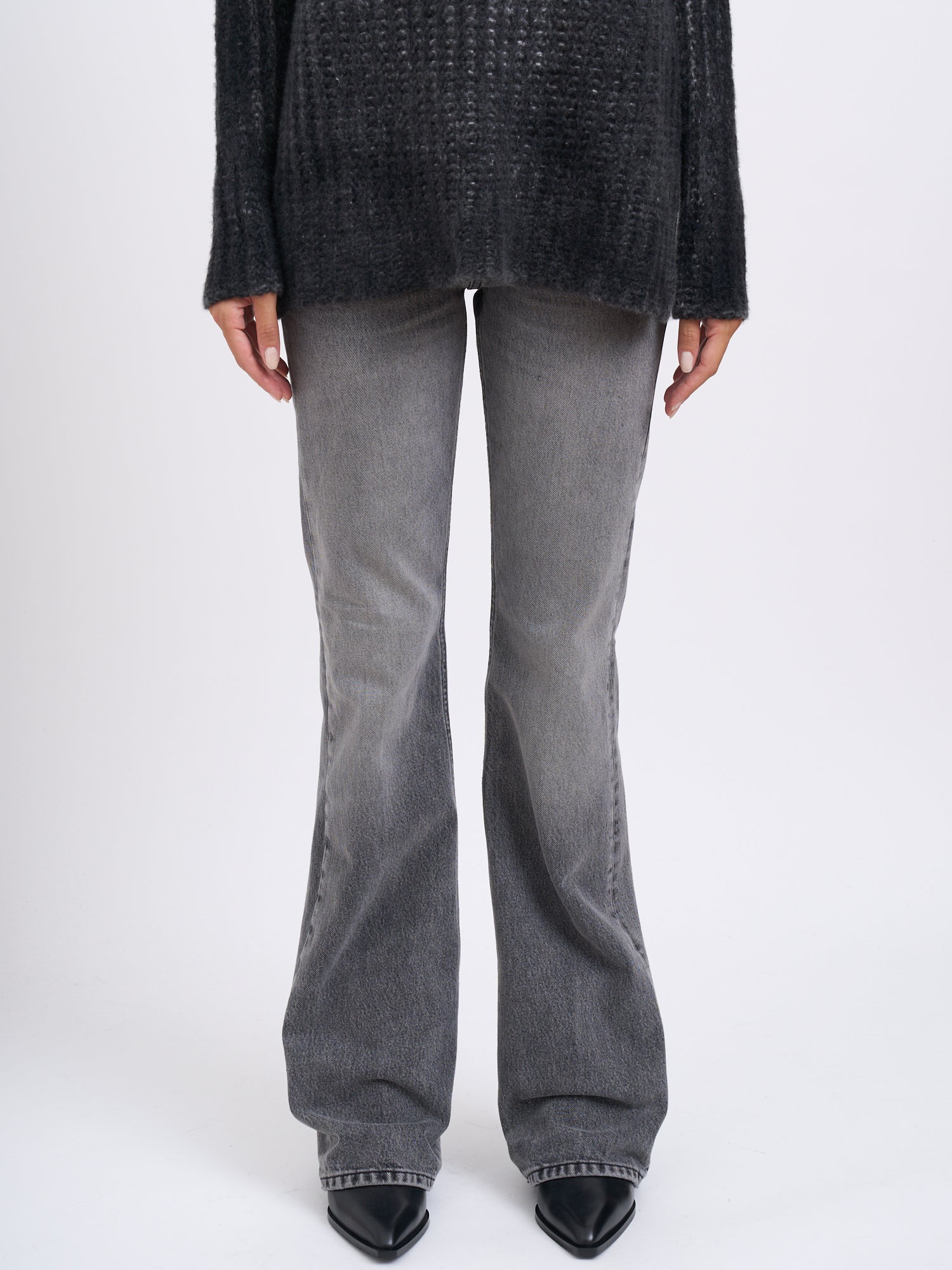 HAIKURE Floral Flannel Bootcut Trousers - Size 25