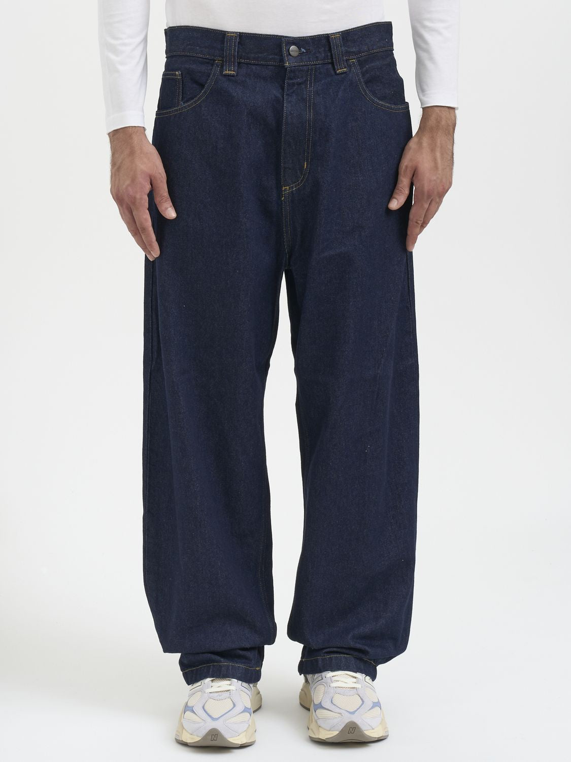 CARHARTT WIP Men's Loose Straight Fit Denim Brandon Trousers