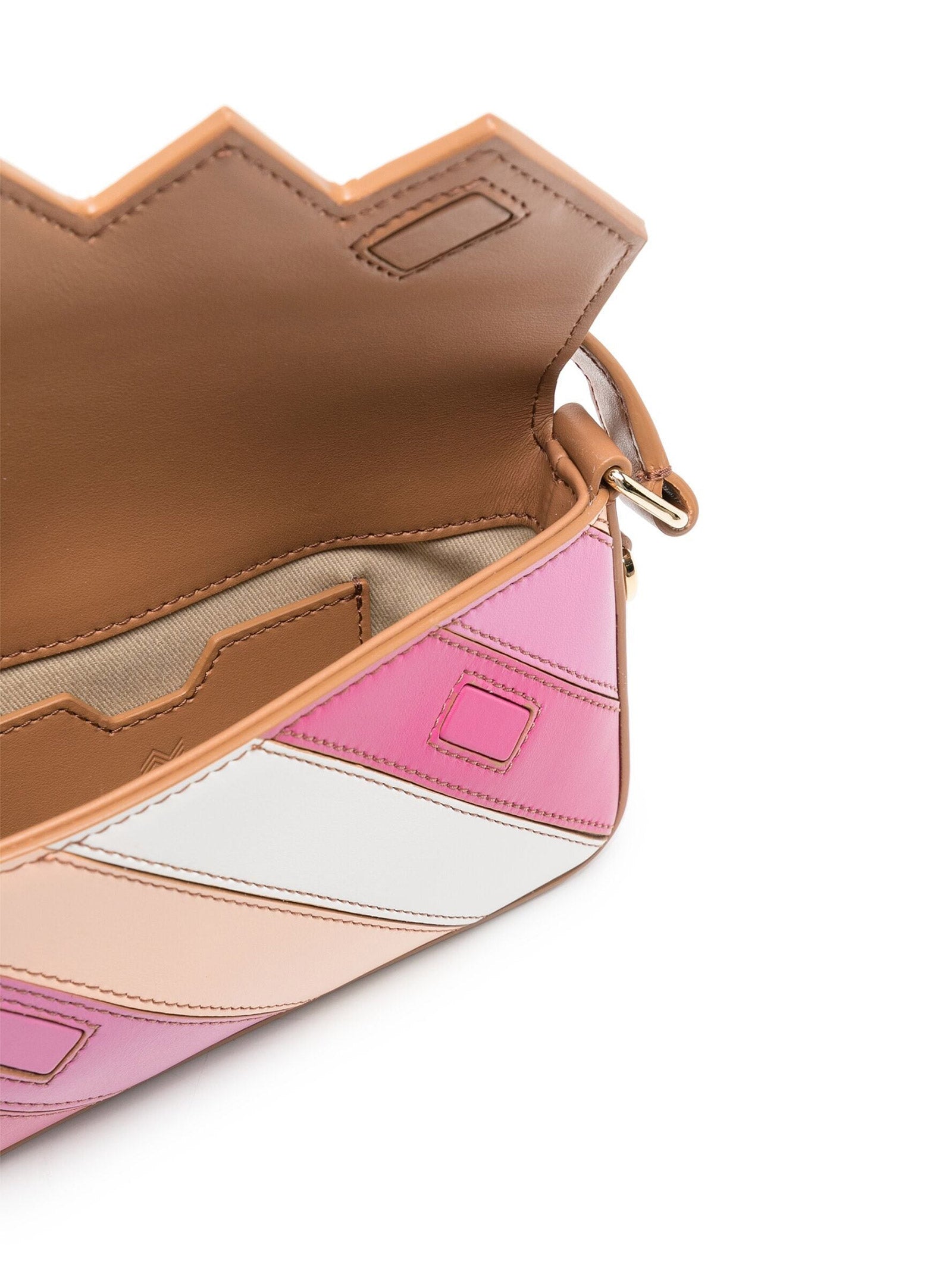 MISSONI Mini Flap Wave Leather Shoulder Handbag