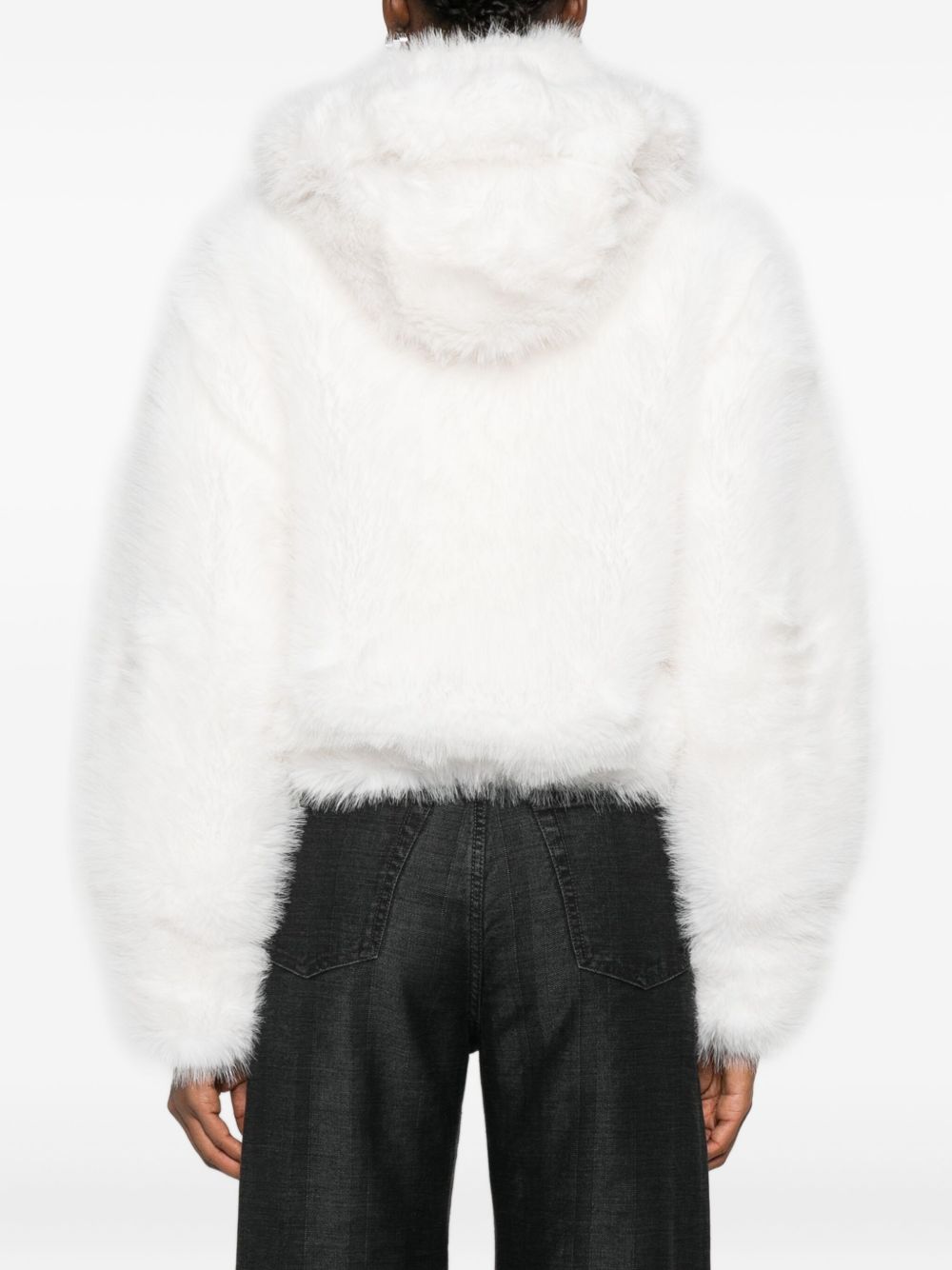BB COUTURE Cropped Mink Ecofur Jacket with Hood for Women