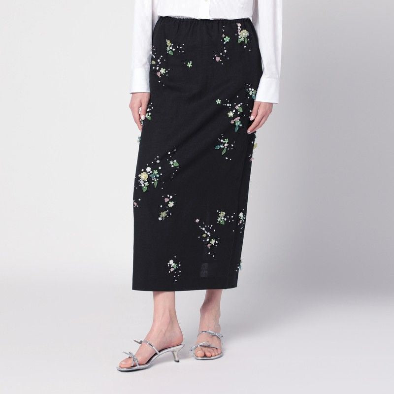 BERNADETTE Miriam Embroidered Midi Skirt