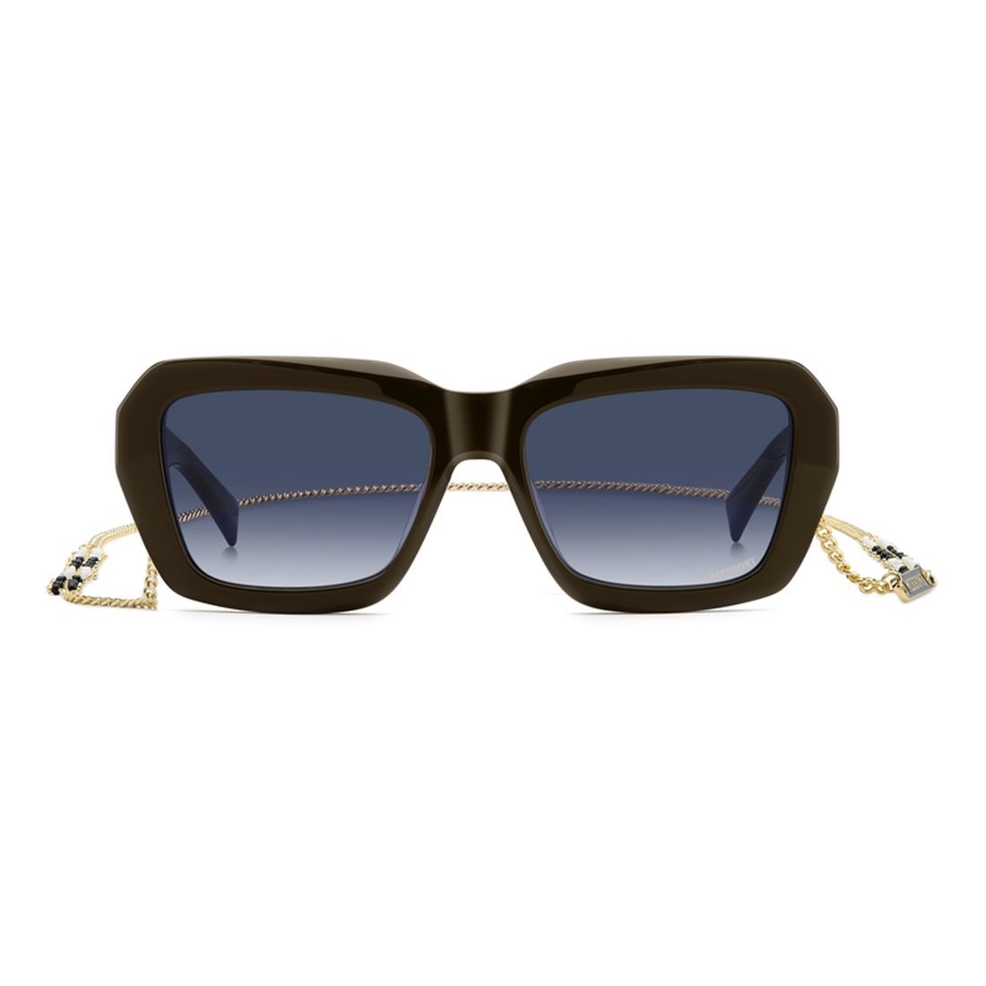 MISSONI Stylish Women's Sunglasses with Dark Blue Shaded Lenses