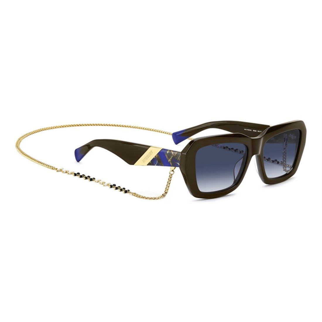 MISSONI Stylish Women's Sunglasses with Dark Blue Shaded Lenses