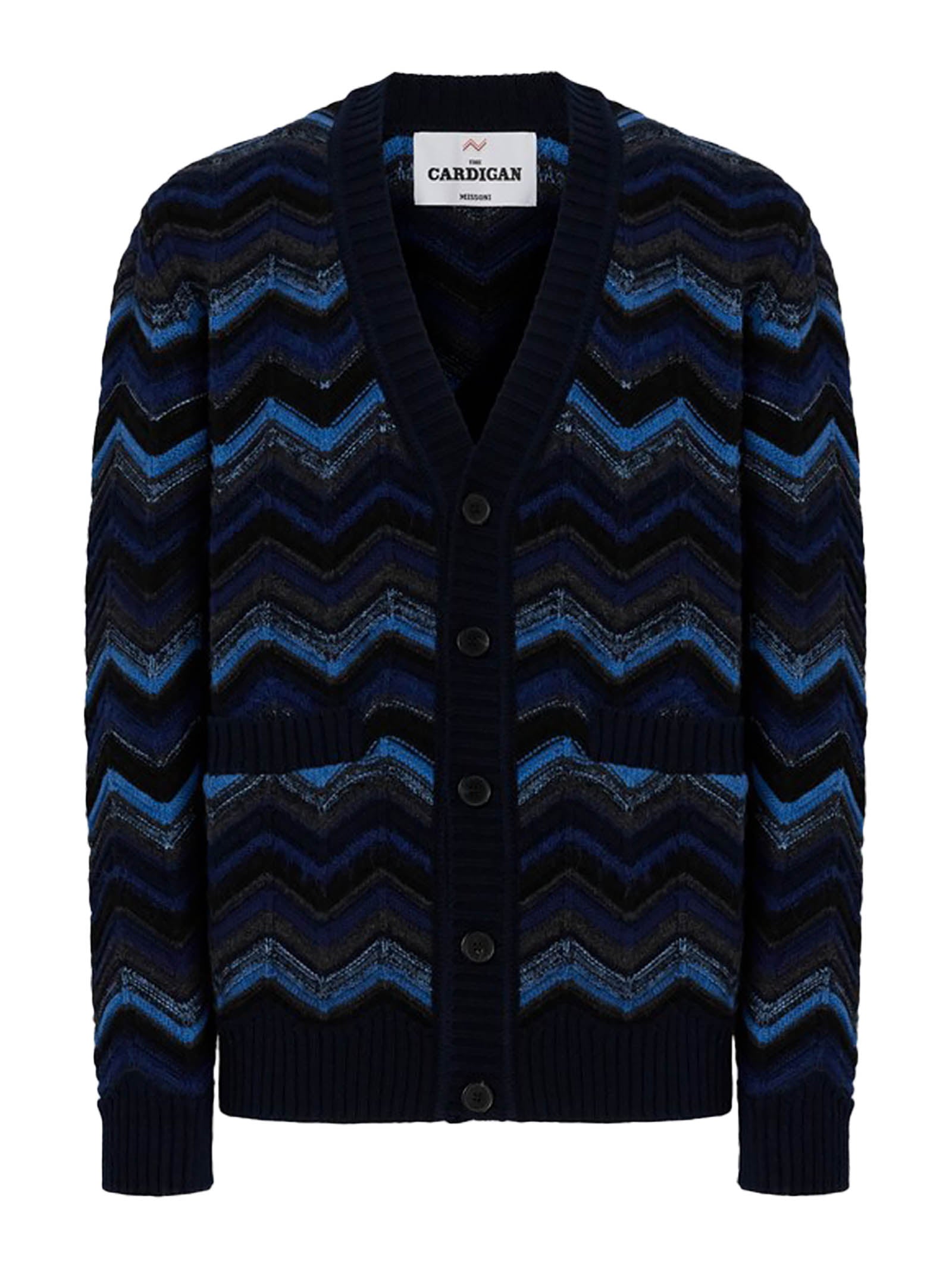MISSONI Men's Zigzag Pattern Cardigan