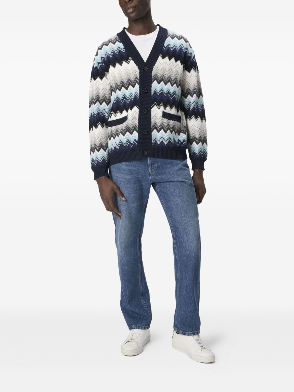 MISSONI Fitted V-Neck Cardigan for Men - FW25