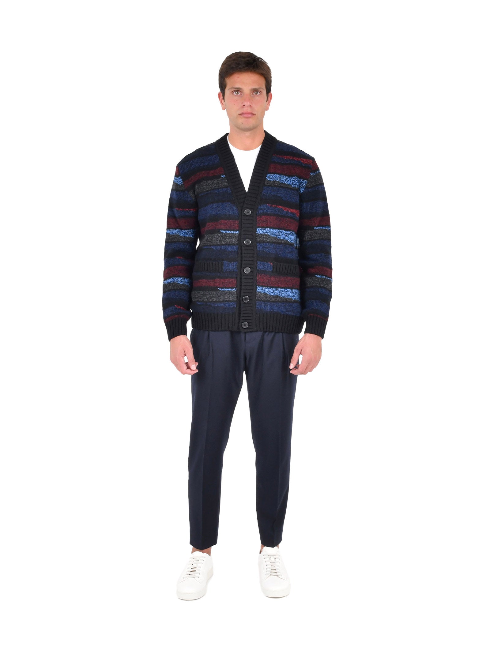 MISSONI V-Neck Wool Cardigan for Men - FW25