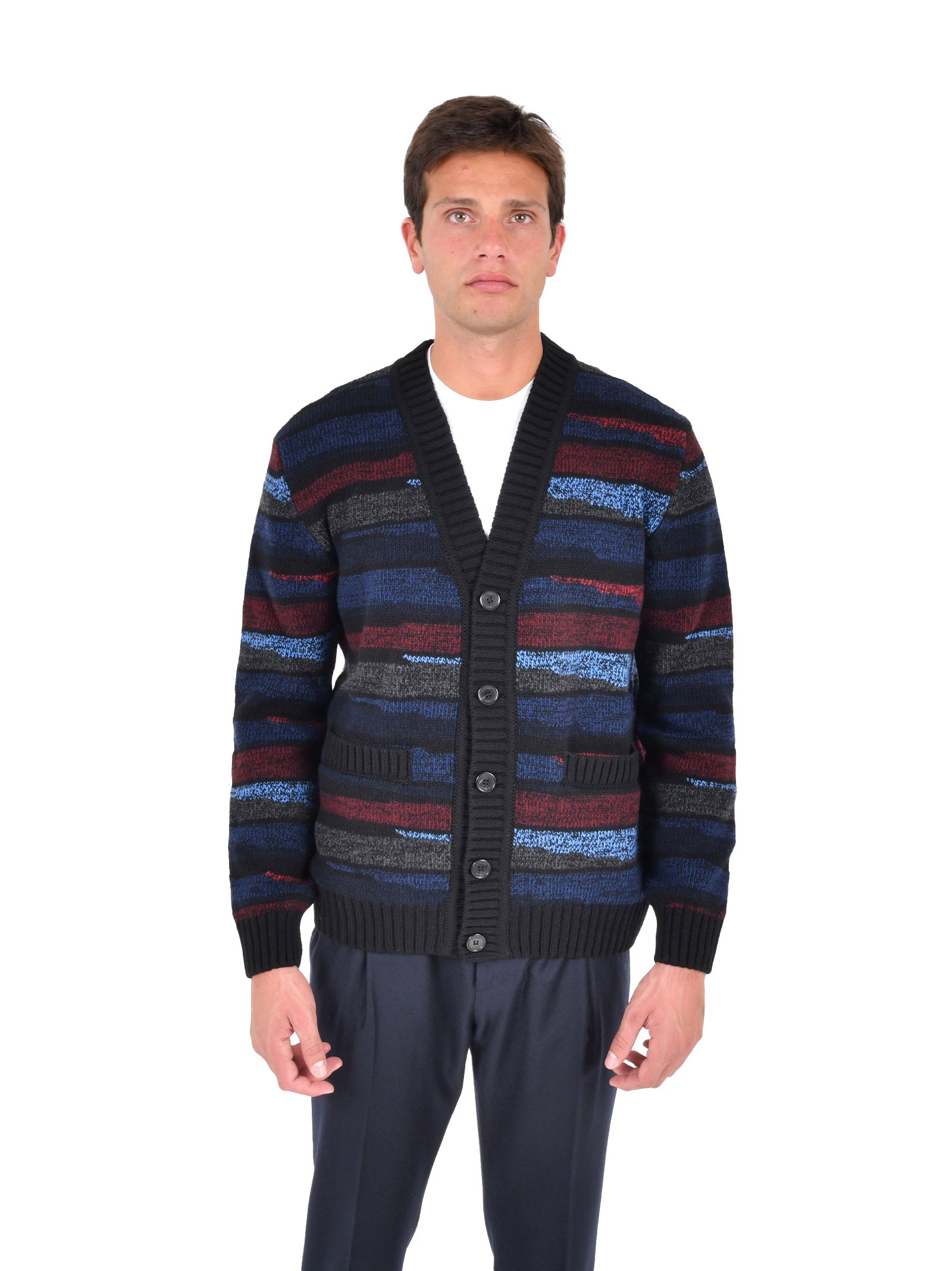 MISSONI V-Neck Wool Cardigan for Men - FW25