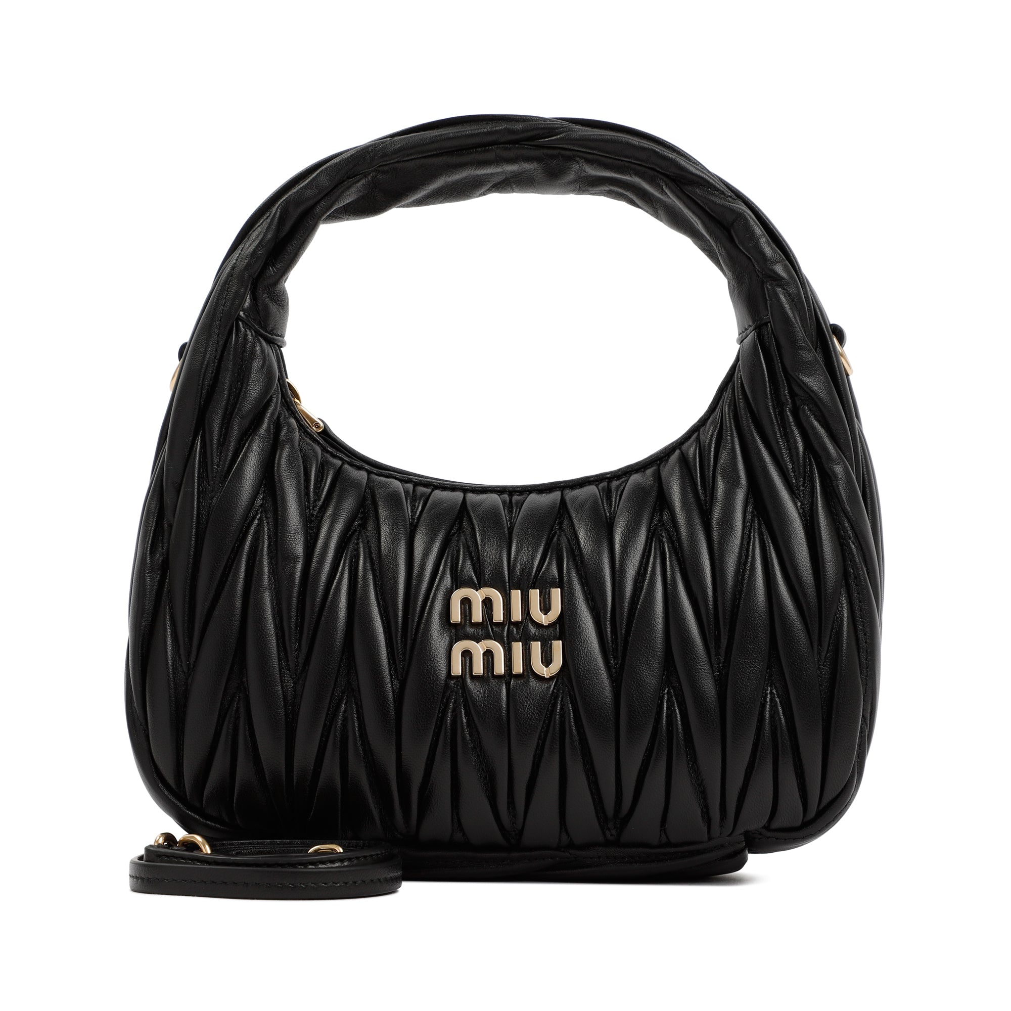 MIU MIU Stylish Hobo Handbag with Matelassé Design - 24cm
