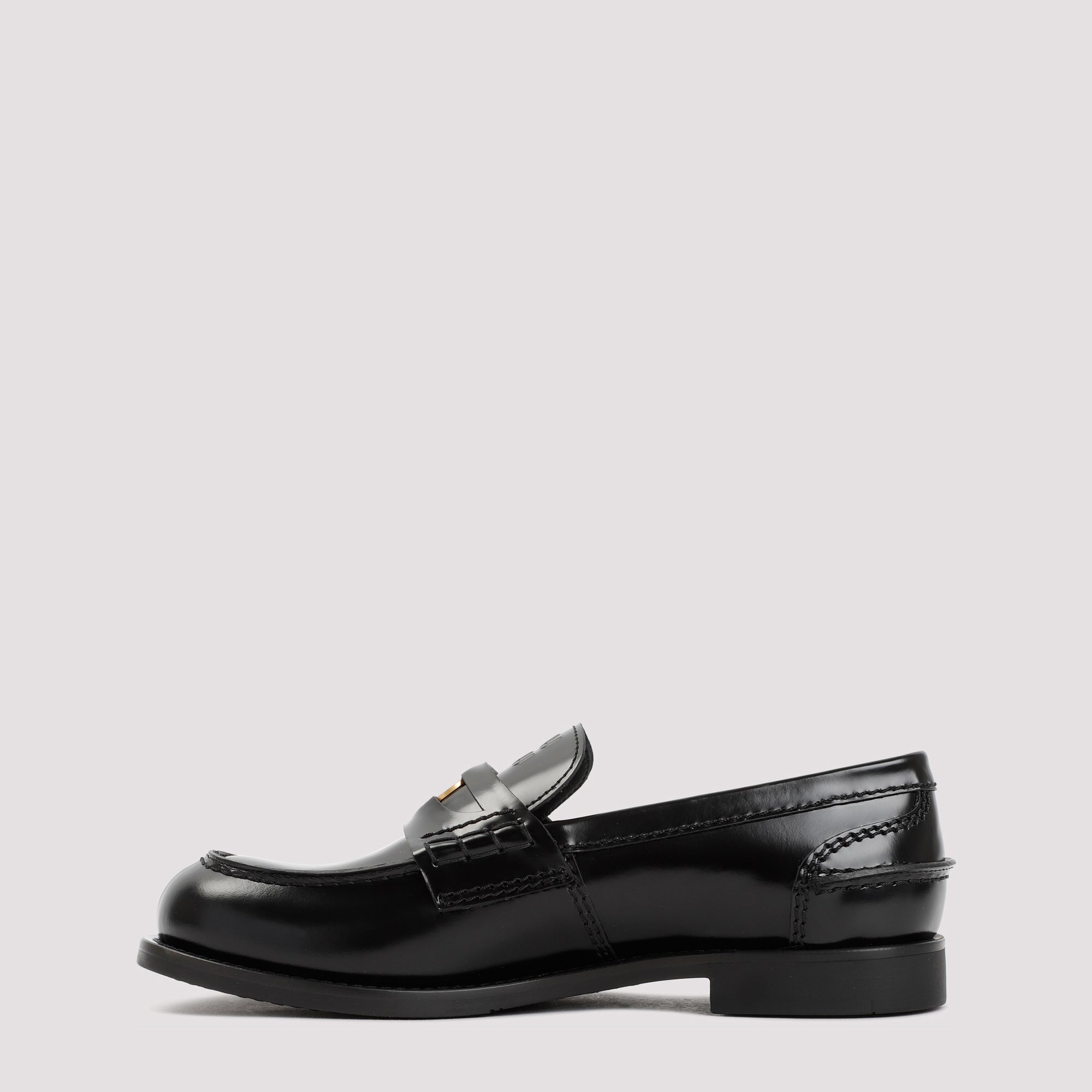 MIU MIU Elegant 5D773DF020 Slip-On Black Leather Loafers for Women