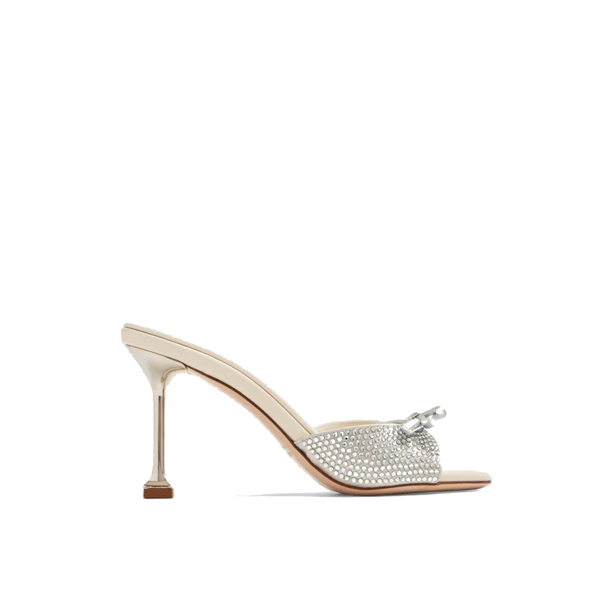MIU MIU Leather Crystals Flat with Chic Bow Detail