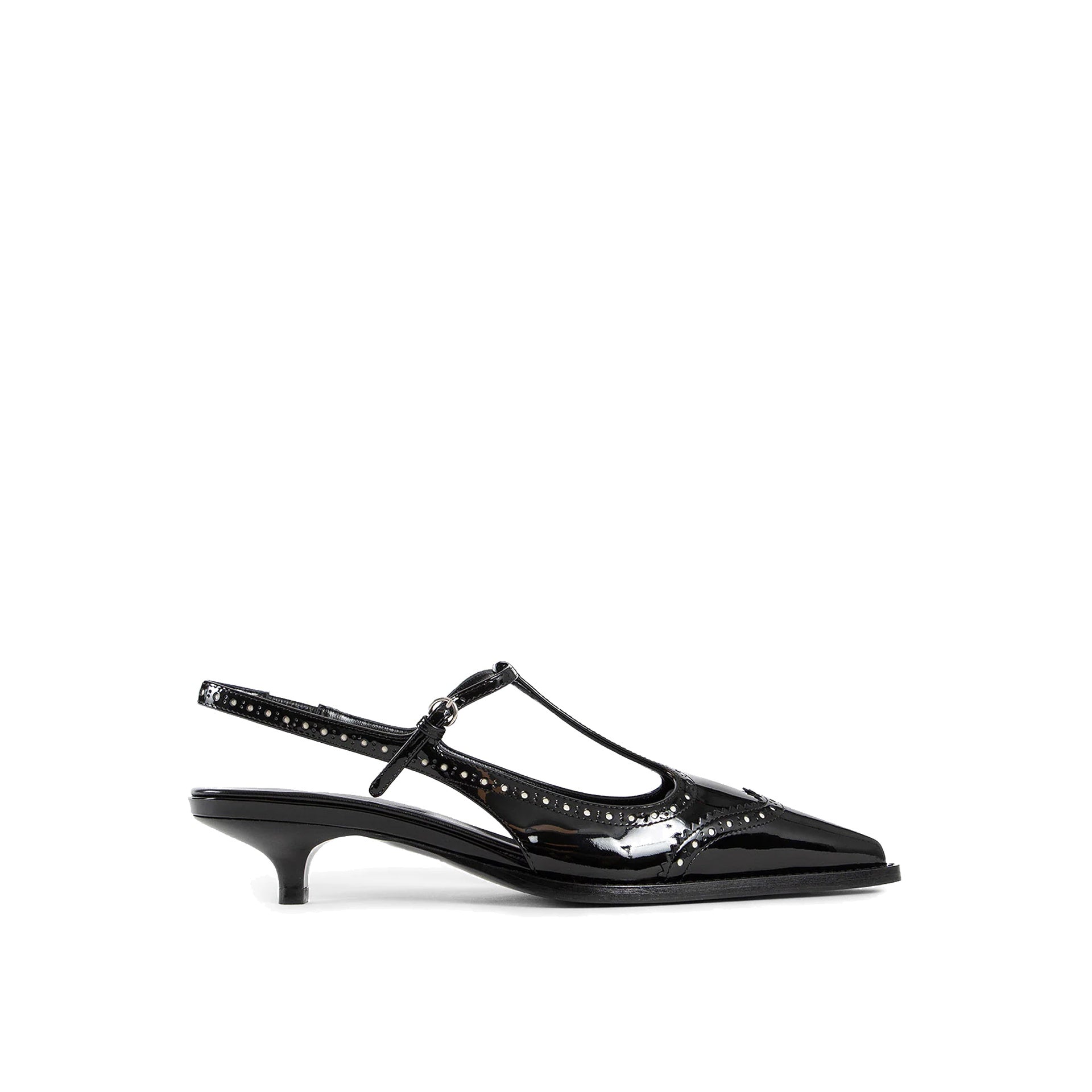 MIU MIU Leather Slingback Pumps with Pointed Toe and 3.5 cm Heel
