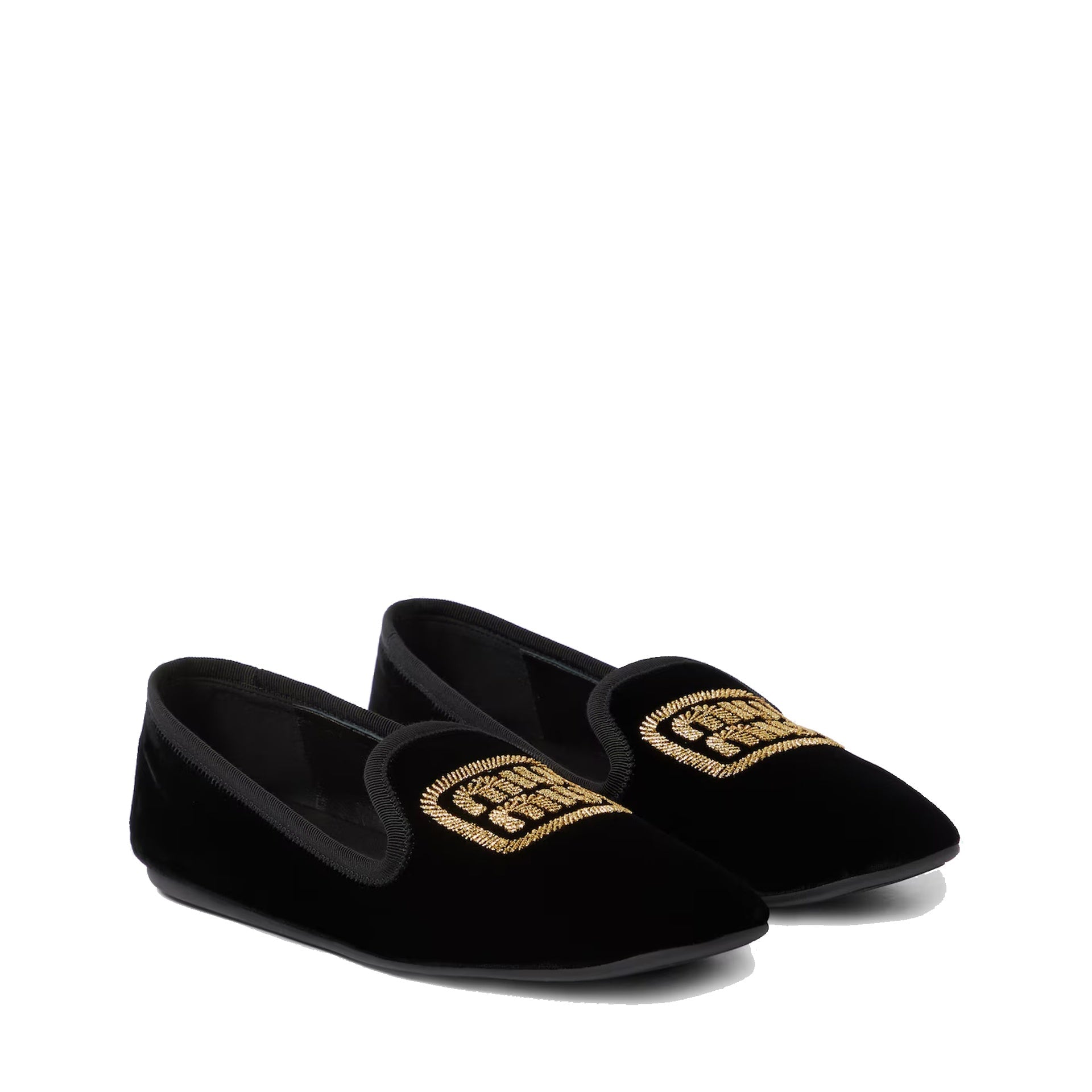 MIU MIU Luxurious Logo Velvet Flats for Women