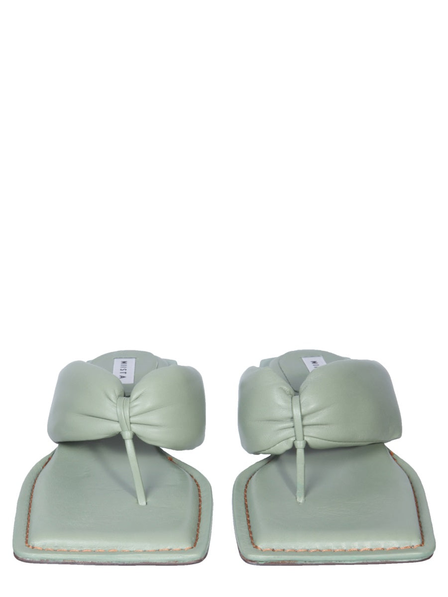 MIISTA Mini Leather Sandals with 3 cm Rubber Heel