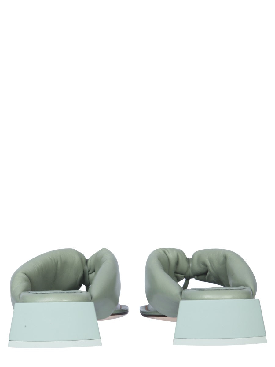 MIISTA Mini Leather Sandals with 3 cm Rubber Heel