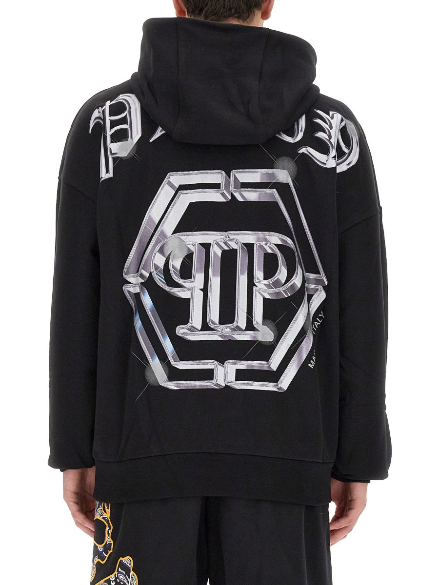 PHILIPP PLEIN Oversized Fit Hoodie - Size L