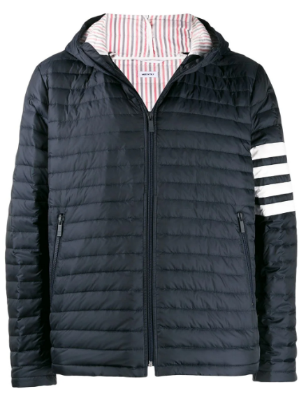 THOM BROWNE Puffer Jacket with Hood for Men
