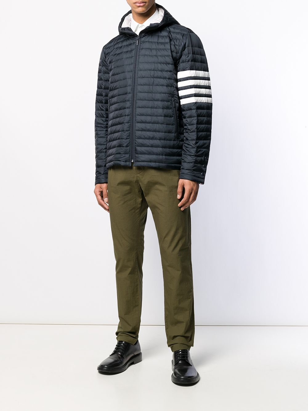 THOM BROWNE Men's 4-Bar Stripe Nylon Down Jacket