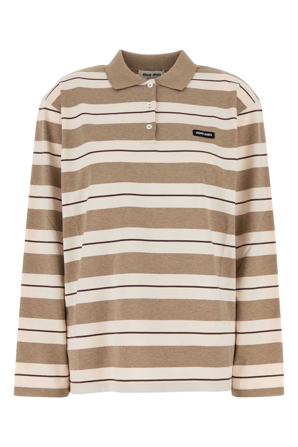 MIU MIU Embroidered Cotton Polo Shirt for Women - FW25