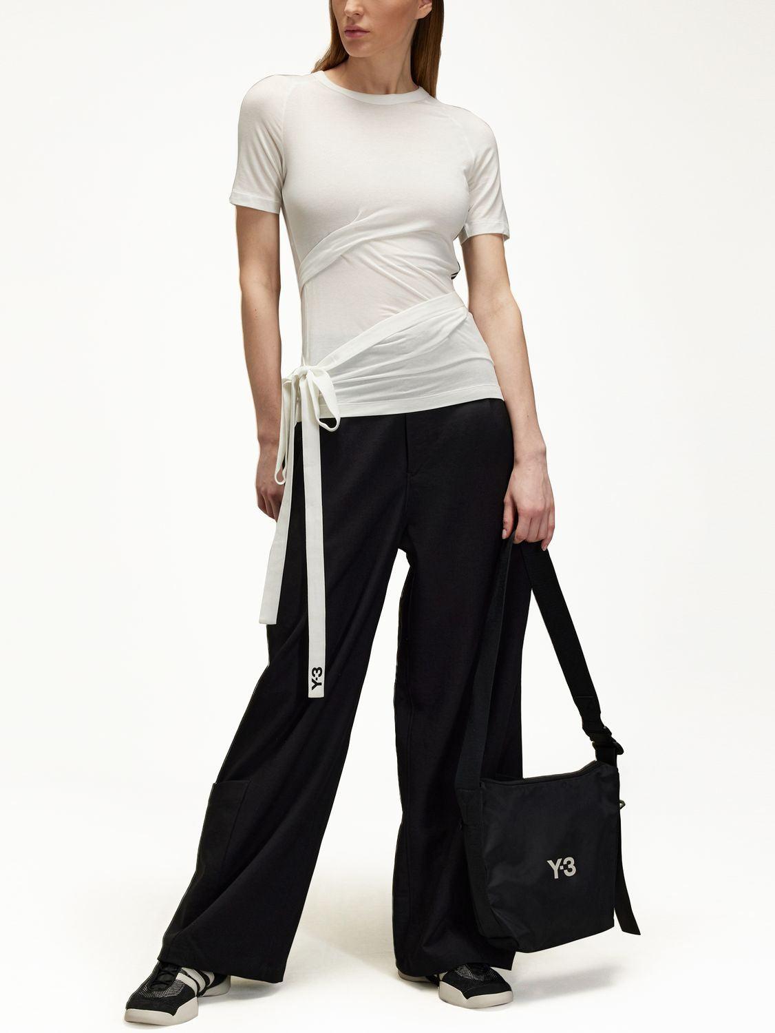 Y-3 Slim Fit T-Shirt with Laces - Small Size