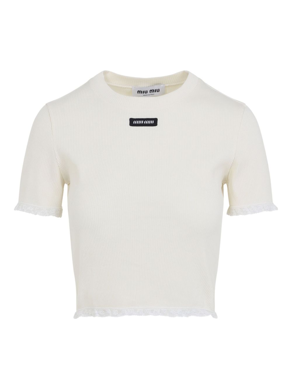 MIU MIU Natural Mini Top with Vivid Embroidered Channel