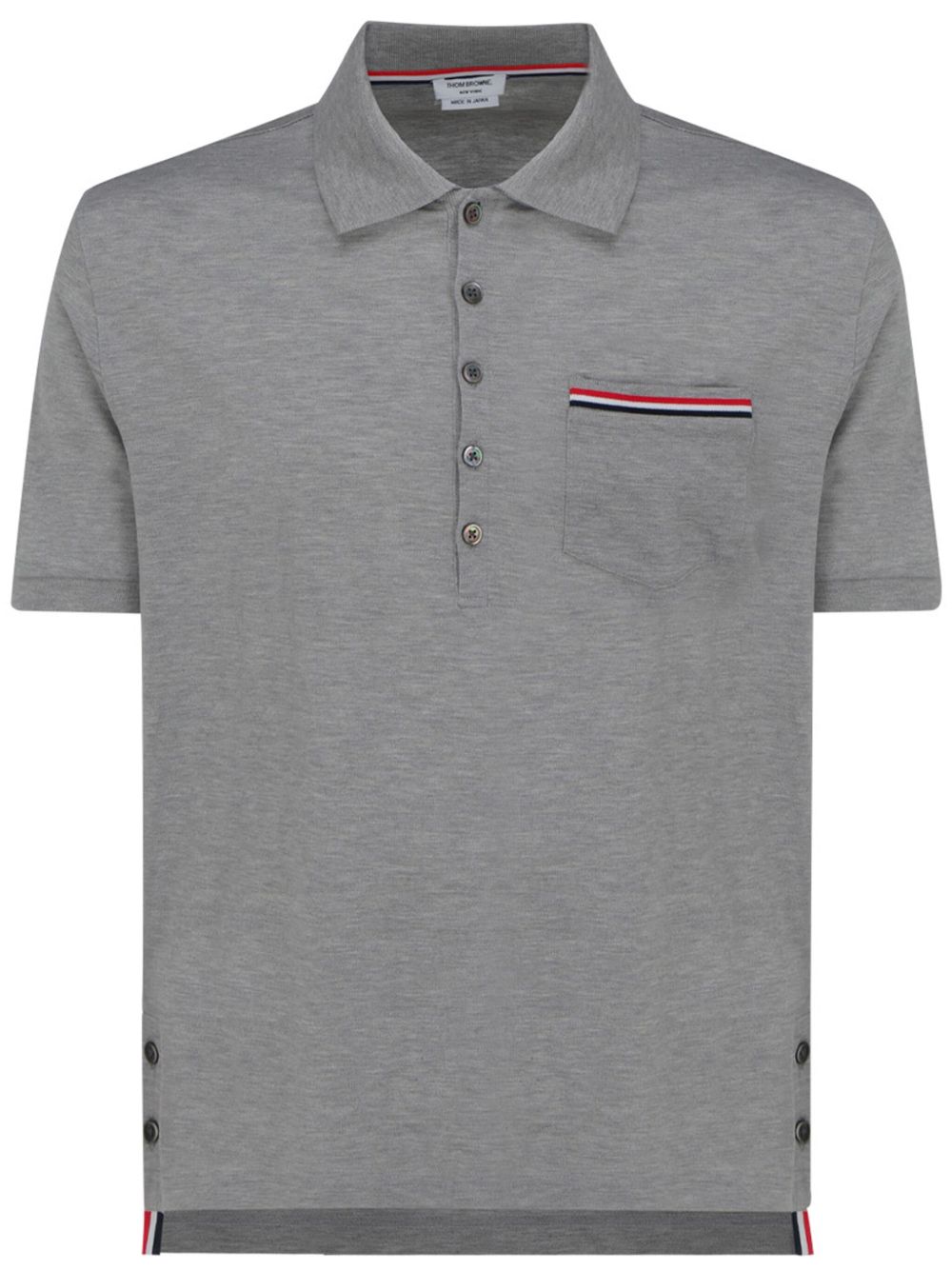 THOM BROWNE Men's RWB Stripe Cotton Polo Shirt