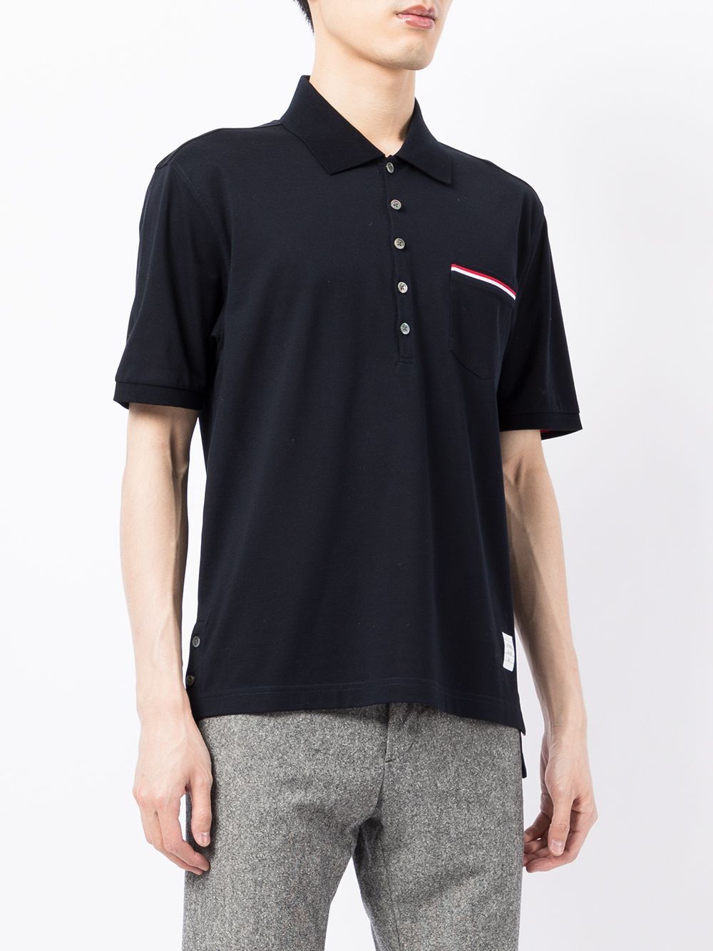 THOM BROWNE Classic Pique Pocket Polo - Mini Fit