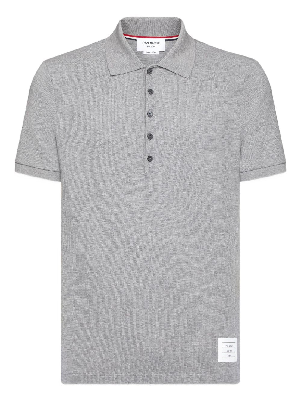 THOM BROWNE Men's Cotton Polo Shirt with Panelled Design
