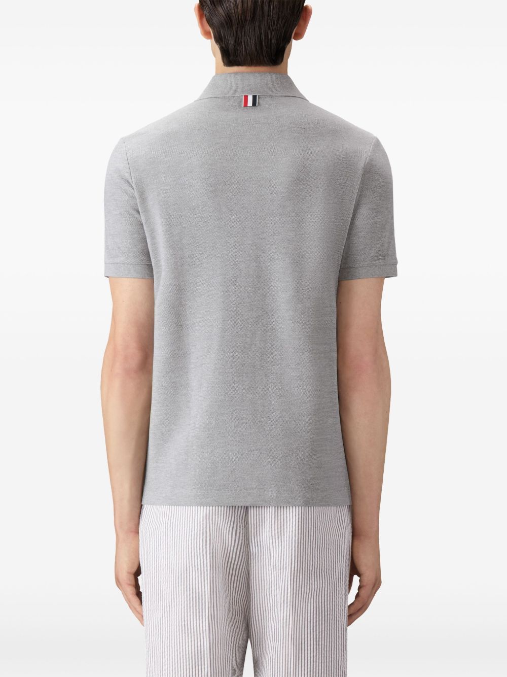 THOM BROWNE Men's Cotton Polo Shirt with Panelled Design