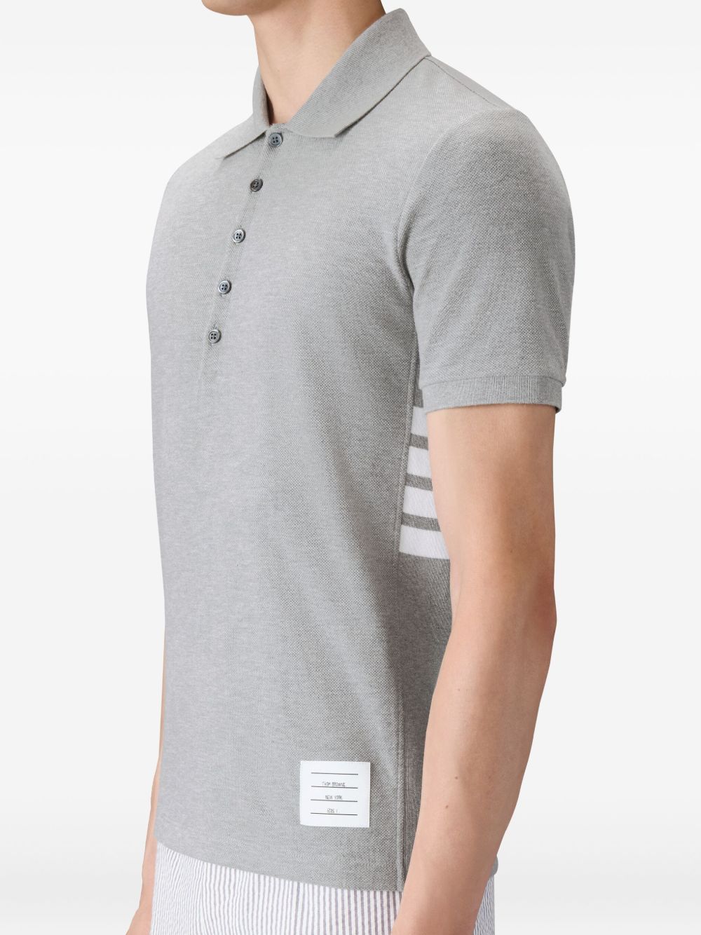 THOM BROWNE Men's Cotton Polo Shirt with Panelled Design