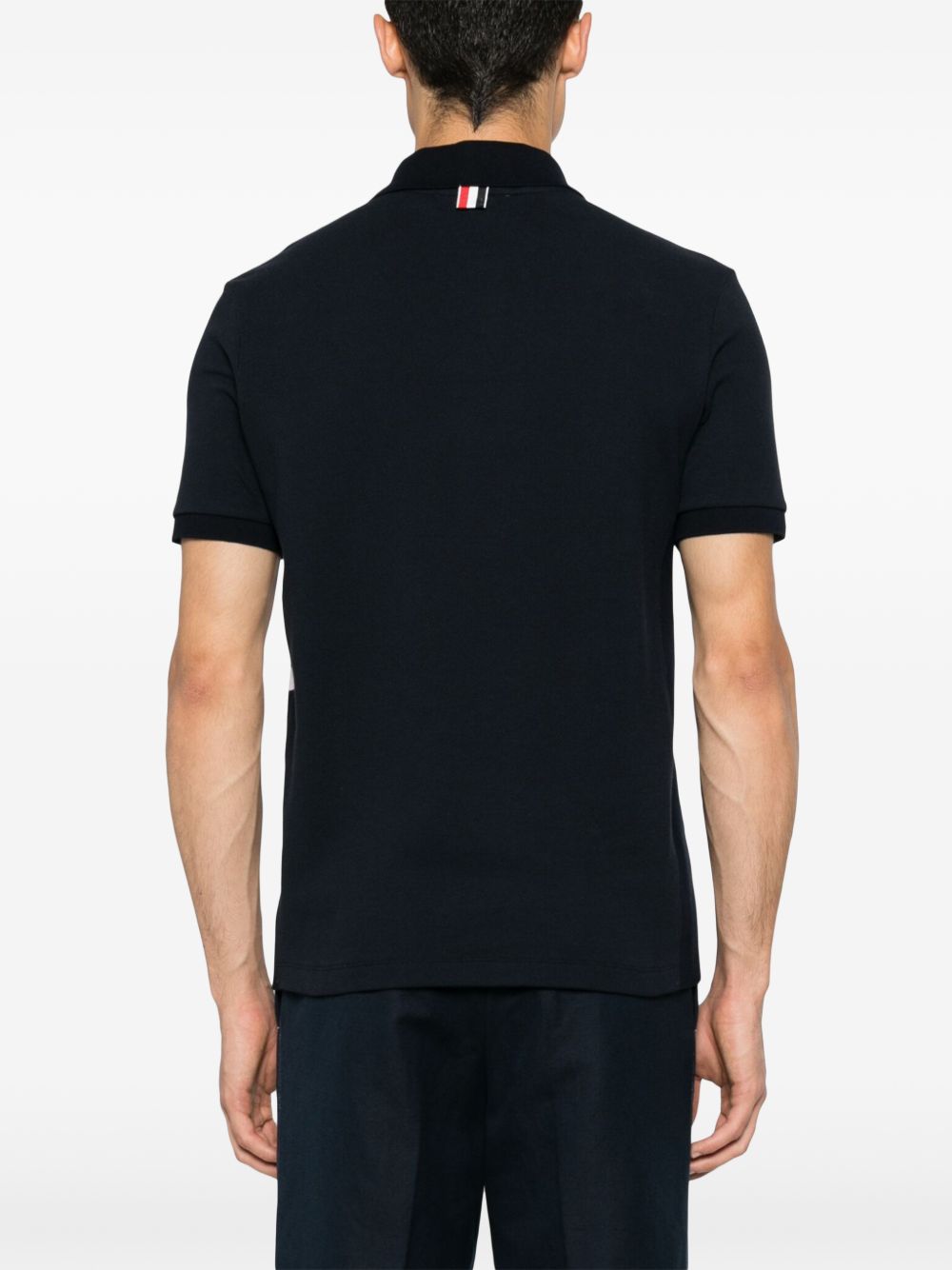 THOM BROWNE Men's Cotton Piqué Polo Shirt