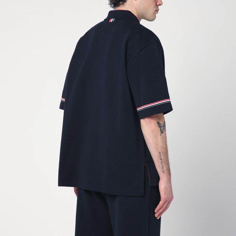 THOM BROWNE Classic Tricolour Detail Polo Shirt for Men