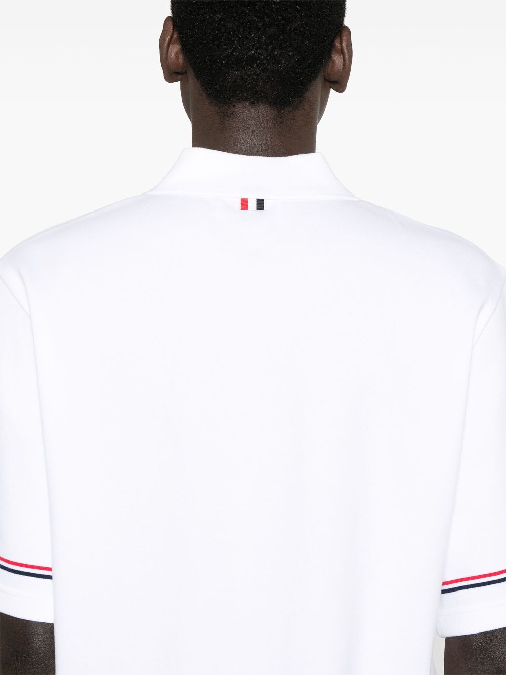 THOM BROWNE Classic Cotton Polo Shirt with Signature Detailing