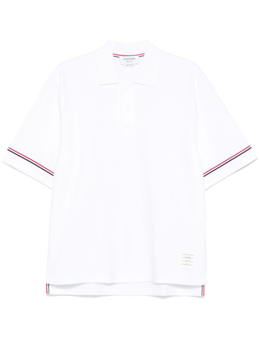 THOM BROWNE Classic Cotton Polo Shirt with Signature Detailing
