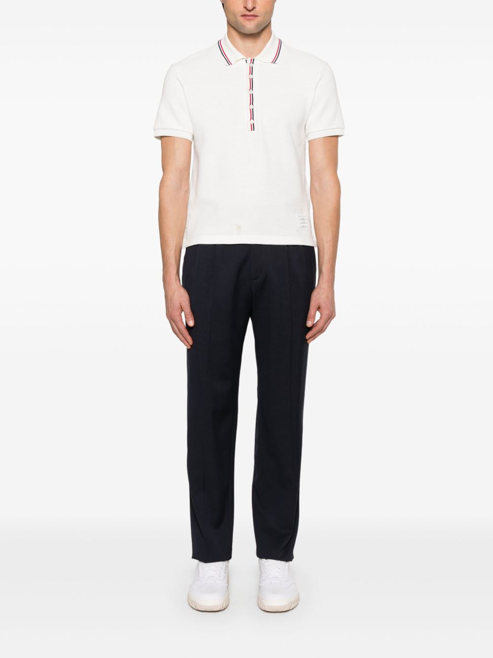 THOM BROWNE Classic RWB Cotton Polo Shirt