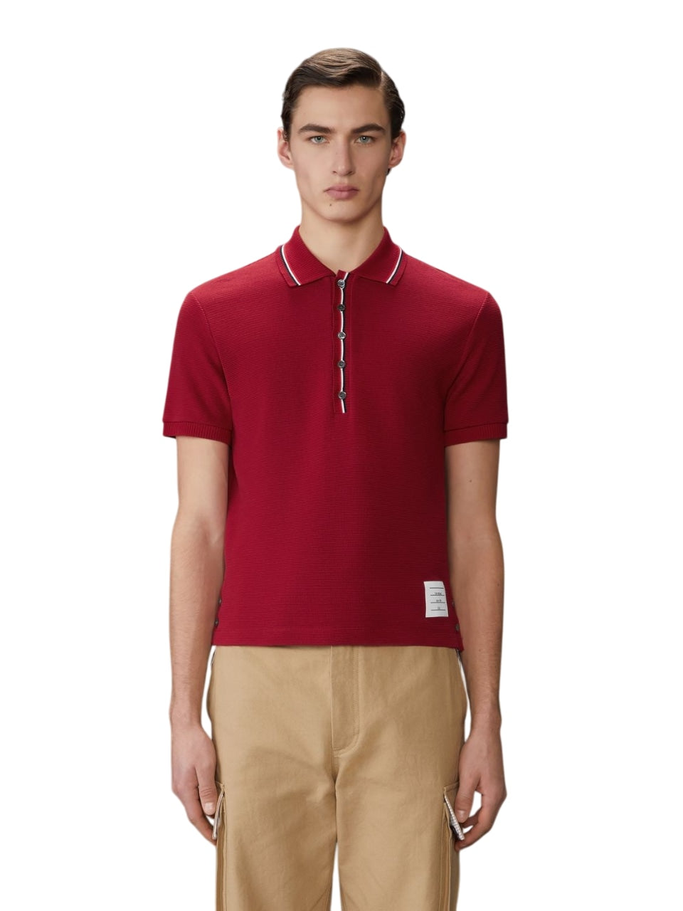 THOM BROWNE Signature Stripe Polo Shirt for Men