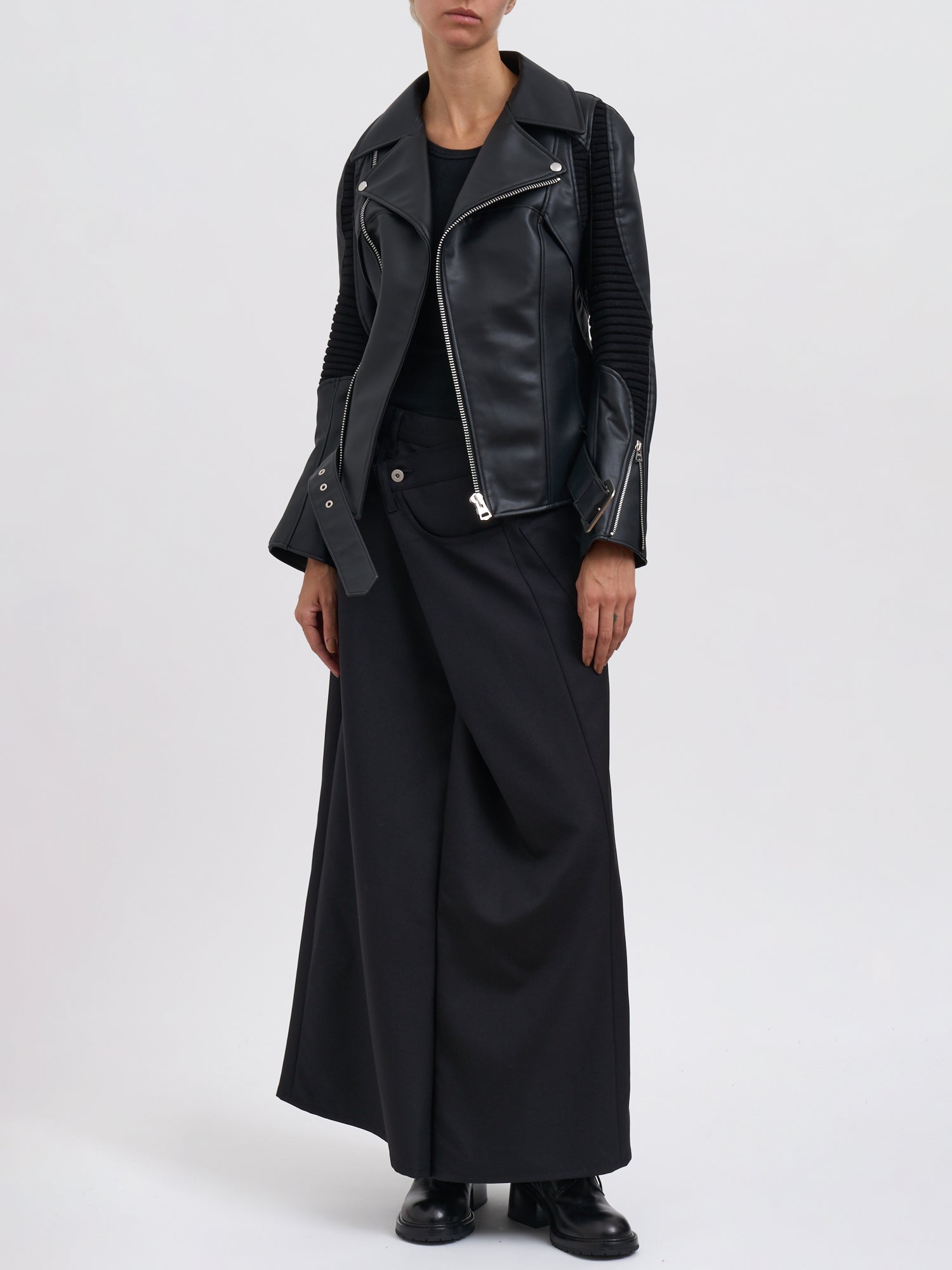 JUNYA WATANABE Eco-Leather Jacket with Wool Inserts - Size Medium