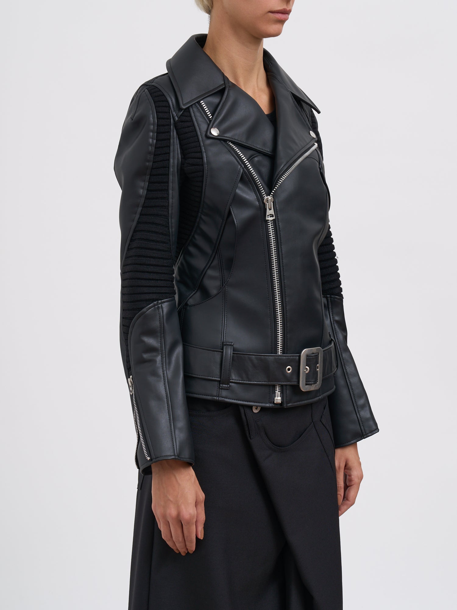 JUNYA WATANABE Eco-Leather Jacket with Wool Inserts - Size Medium