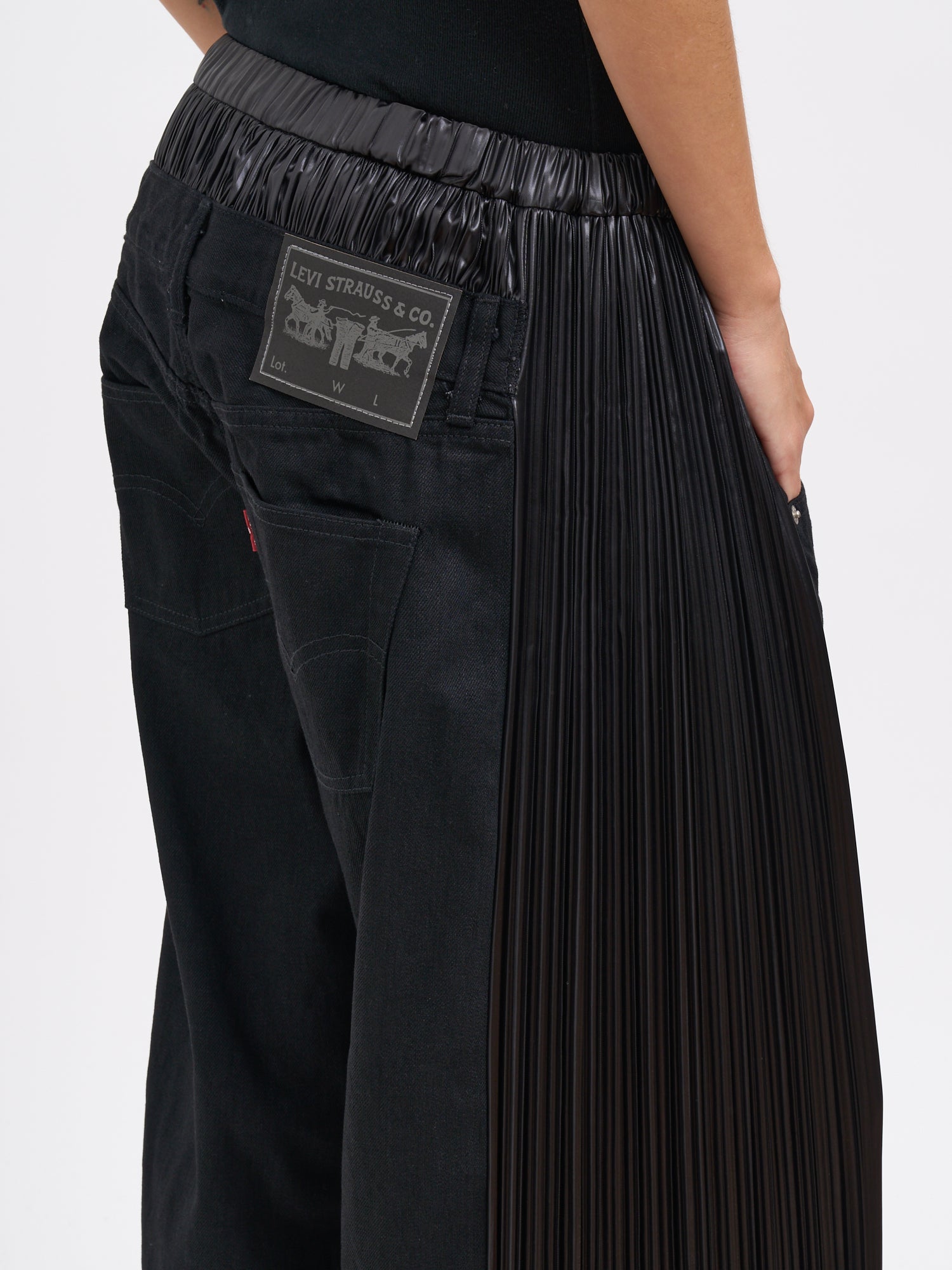 JUNYA WATANABE Pleated High-Waisted Denim Pants - Size S