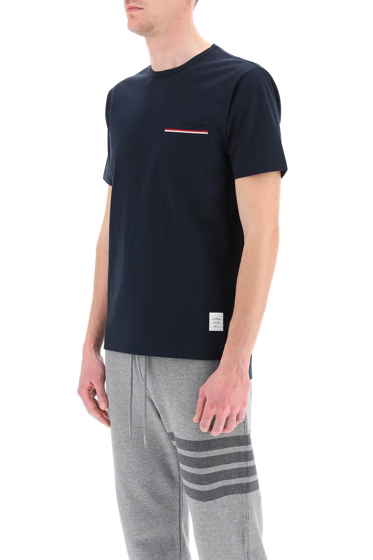 THOM BROWNE Midnight Cotton T-Shirt for Men