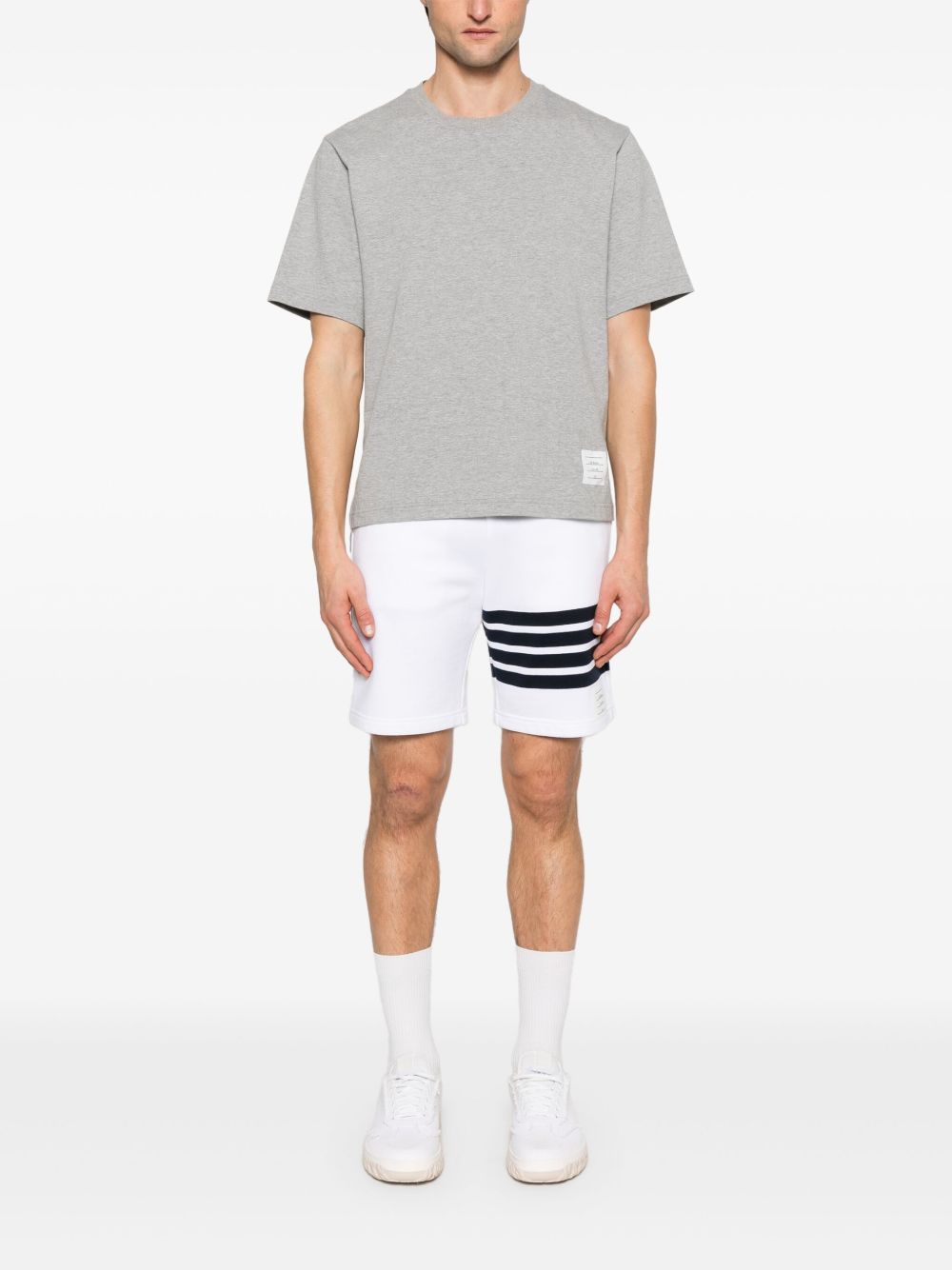 THOM BROWNE Oversized Cotton T-Shirt with Logo Patch for Men