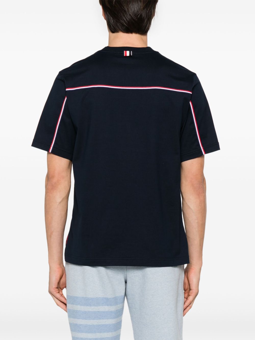 THOM BROWNE Oversized Classic Cotton T-Shirt with Signature Detailing
