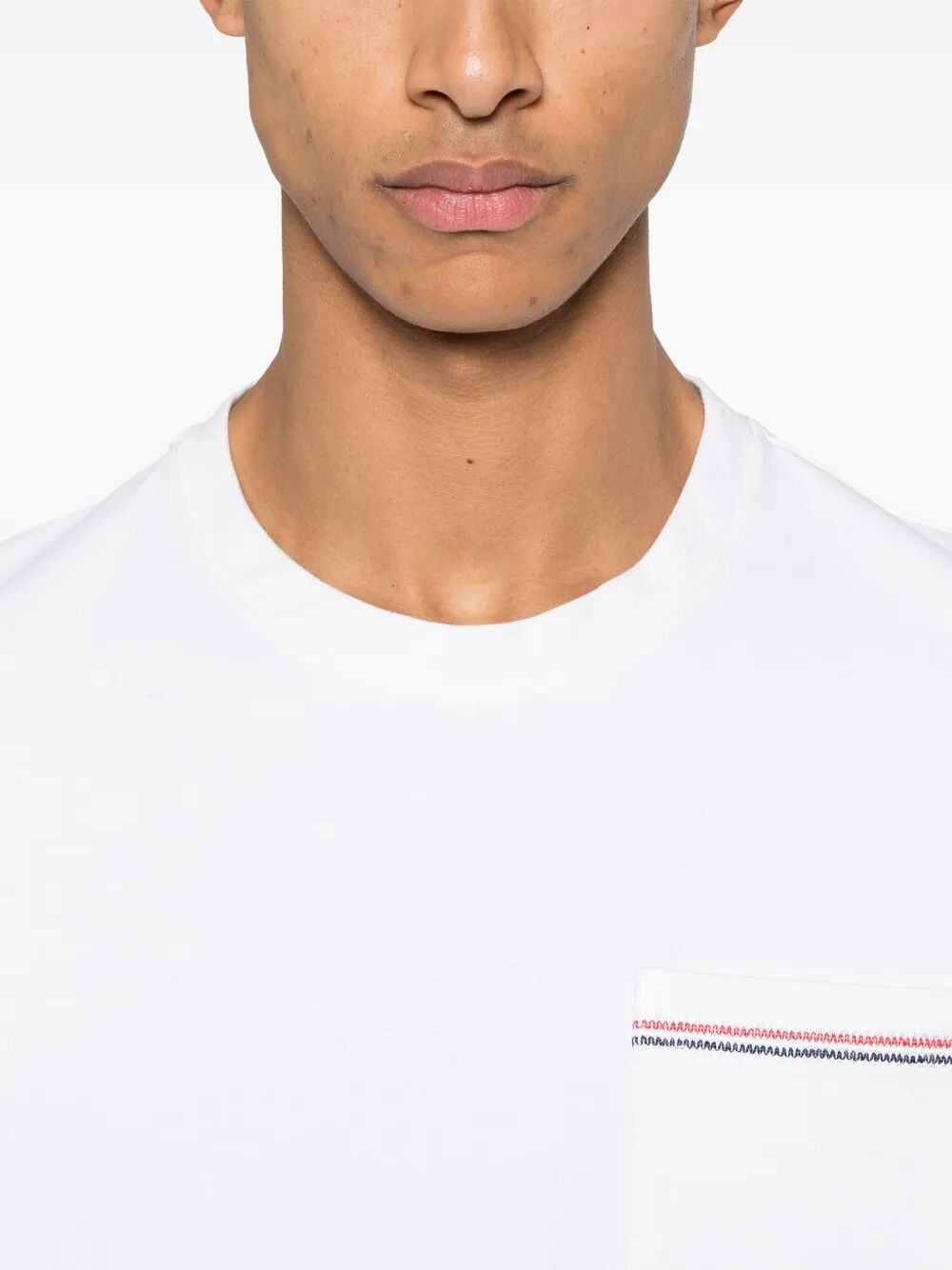 THOM BROWNE Oversized Short Sleeve Tee with Embroidered Pocket Trim