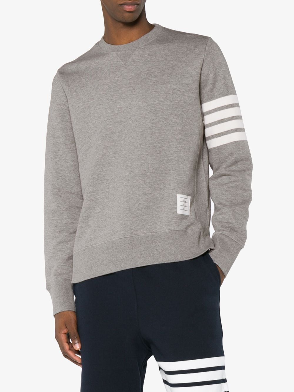 THOM BROWNE Crewneck Sweatshirt with 4-Bar Stripe