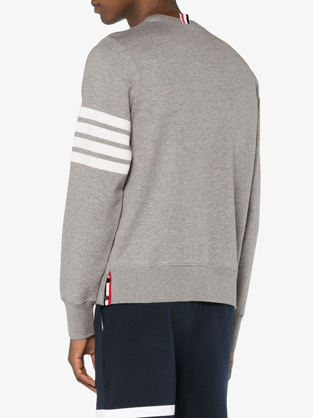 THOM BROWNE Crewneck Sweatshirt with 4-Bar Stripe