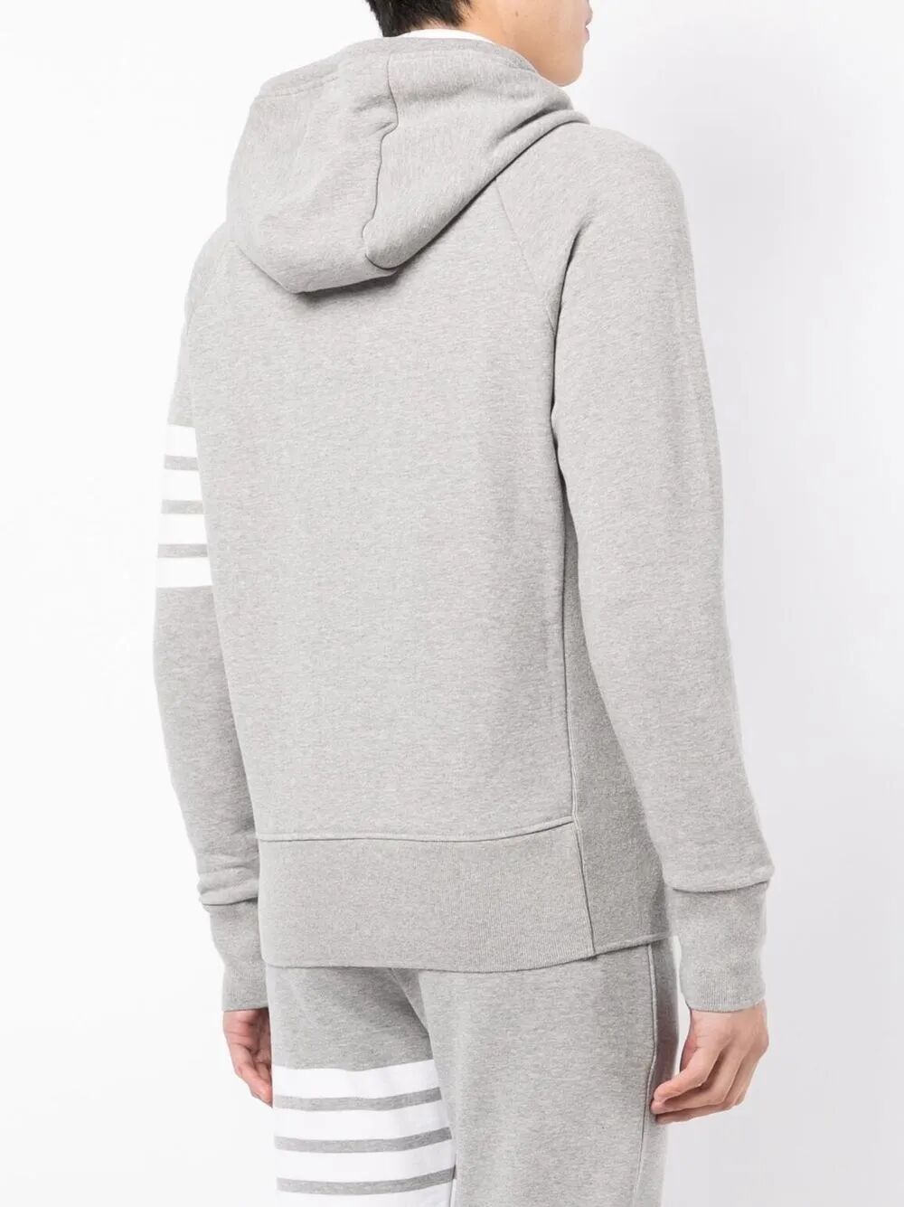 THOM BROWNE Classic Full Zip Hoodie with Engineered 4 Bar