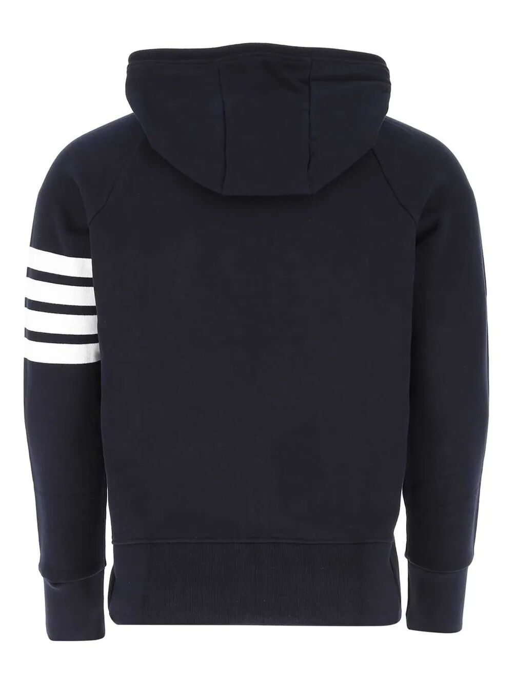 THOM BROWNE Classic Full Zip Hoodie with Engineered 4 Bar for Men