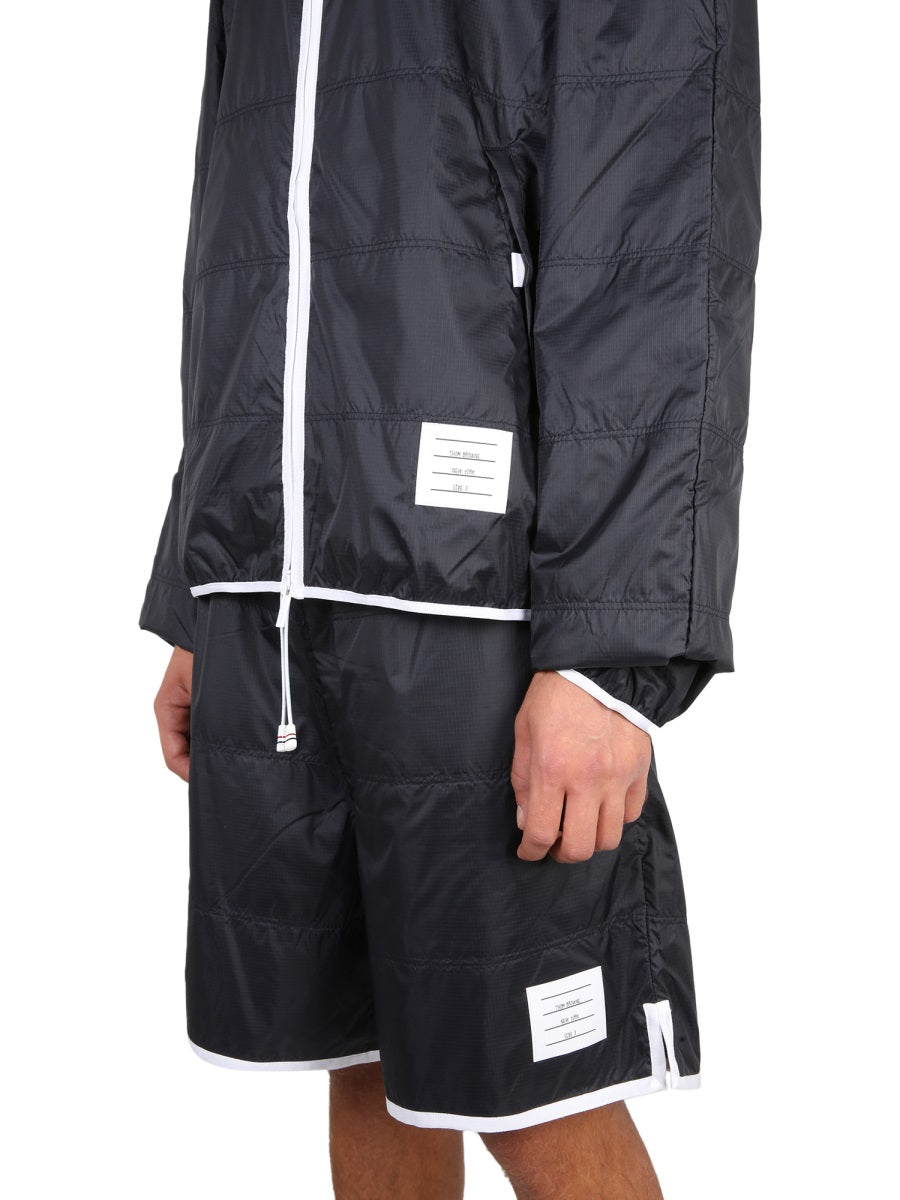 THOM BROWNE Ripstop Sports Jacket with High Neck Design