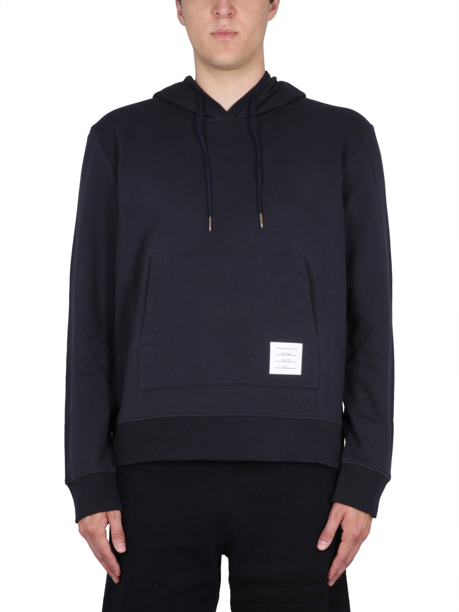 THOM BROWNE Embroidered Hooded Sweatshirt for Men
